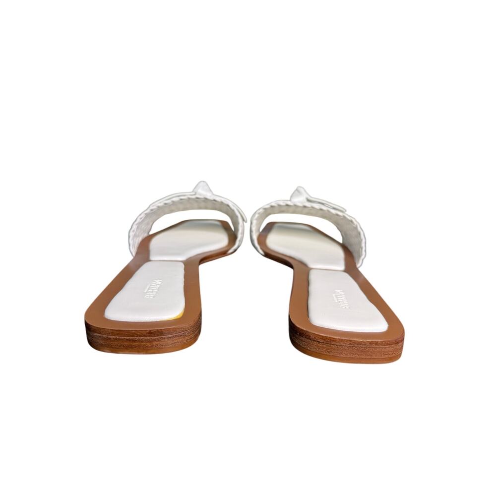 Alexandre Birman NIB Clarita Woven Leather Flat Sandals in White Size 39.5 - Picture 6 of 11